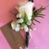 Notley Abbey wedding venue groom buttonhole ivory white rose gypsophila