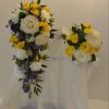 wedding flowers brides shower bouquet and bridesmaid hand tied posy