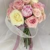 pink peony white and pink rose bridal bouquet