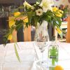 Gin & Tonic inspired floral arrangement wedding table centrepiece venue bre