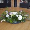 wedding breakfast table centre piece floral arrangement flowers calla lily 