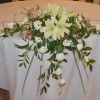 wedding breakfast top table trailing flower arrangement lily display shower