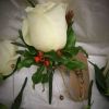 emily jamie groom buttonhole white rose