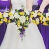 cadbury purple theme wedding bridal bouquet and bridesmaid posy